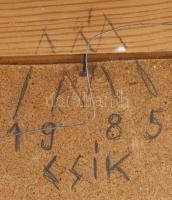 Márton Árpád (1940-): Csendélet, 1985. Olaj, farost, jelzett. Hátoldalán autográf felirattal. Fakere...