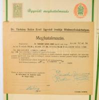 ca 1930 56 db kitöltött ügyvédi meghatalmazás űrlap, illetékbélyegekkel