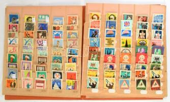 Magyar gyufacímke tétel 157 db sor, összesen 1367 db berakóban