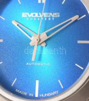Evolvens Budapest automata férfi karóra, hátoldalán szkeleton, fém tok és fém szíj, működik, d: 44 m...