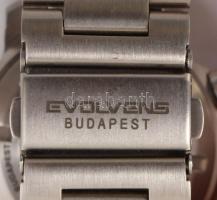 Evolvens Budapest automata férfi karóra, hátoldalán szkeleton, fém tok és fém szíj, működik, d: 44 m...