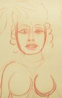 Vinkler László (1912-1980): Tanulmányrajz hindu istenséggel. Kréta, papír, jelzés nélkül, hátoldalán...