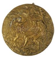 Kiűzetés a Paradicsomból - bronz plakett, d: 23 cm