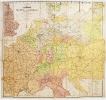 Közép-Európa vasúttérképe. H[ermann] Müller Karte der Eisenbahnen Mittel-Europa?s mit Angabe sämtlic...