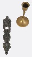 Plasztikus fém zárcímer + gyertyatartó, h: 13-21 cm