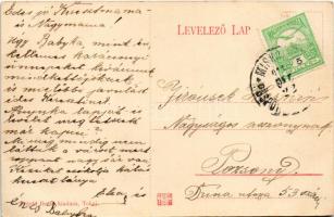 1911 Tokaj, Erzsébet Tisza híd. Fränkl Dezső kiadása + "MISKOLCZ - PÜSPÖKLADÁNY" vasúti mo...