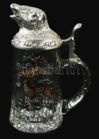 Díszes vadászkorsó, plasztikus fedéllel, szarvhiánnyal m: 31 cm