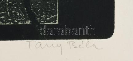 Tassy Béla (1942-): Öreg fa II. Színes rézkarc, papír, jelzett, számozott (5/25), hátoldalán Actual ...