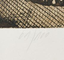 Farsang Sándor (1945-2015): Buddha, 1989. Rézkarc, papír, jelzett, számozott (61/100), hátoldalán Ac...