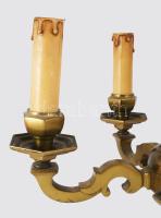 cca 1920 Német bronz ötágú csillár, d: 38 cm