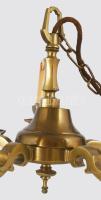 cca 1920 Német bronz ötágú csillár, d: 38 cm