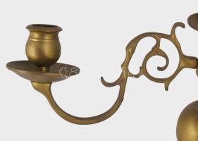 Bronz négyárú mennyezeti gyertyatartó, d: 35 cm