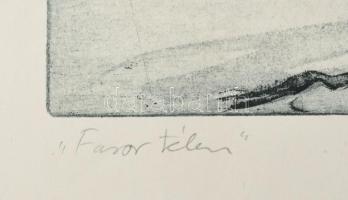 Kéri Imre (1945- ): Tél, rézkarc, papír, jelzett, számozott (3/100), lapszéli apró elszíneződésekkel...