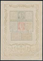 Portugália 1940 Mi blokk 2 kereten gumitörések, ritka! (Mi EUR 380.-) (folded)