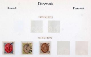 Dánia 1851/1900 szép klasszikus gyűjtemény, benne jó értékek is, kis hibákkal Mi 2, 10, 21, stb. Érd...