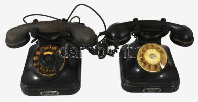 cca 1940/50, 2 darab telefon, Magyar Posta tulajdona, kopással.