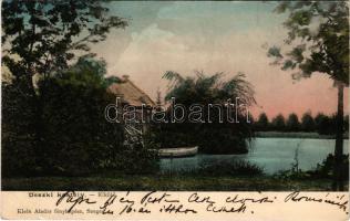 1910 Deszk, Báró Gerliczy kastély, kikötő. A képeslap címzettje báró Forster Jenőné Gerliczy Erzsébe...