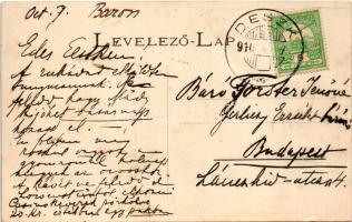 1910 Deszk, Báró Gerliczy kastély, kikötő. A képeslap címzettje báró Forster Jenőné Gerliczy Erzsébe...