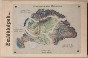 Emlékképek... Az ezeréves egységes Magyarország - modern irredenta képeslapfüzet 16 lappal, sok reprint / Modern postcard booklet with 16 Hungarian irredenta propaganda postcards, including reprints