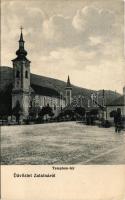 Zalatna, Zlatna; Templom tér. Remethey János fényképész felvétele / square, churches