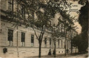1908 Léva, Levice; Kegyesrendi főgimnázium. Dukesz Lipót kiadása / grammar school (fl)
