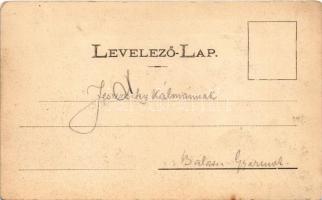 Érsekújvár, Nové Zámky; látkép, Leuchter Izidor üzlete, Nemzeti Kávéház. Ethey Károly kiadása / gene...