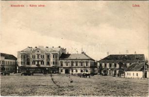 1910 Léva, Levice; Kossuth tér, Kálvin udvar, Lévai Kereskedelmi Bank RT. Schultz Ignác kiadása / sq...