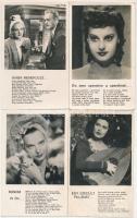 12 db RÉGI motívum képeslap: magyar színészek és színésznők, dalos lapok / 12 pre-1945 motive postcards: Hungarian actors and actresses, songs
