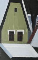 Ircsik József (1932-1986): Tél. Olaj, farost, jelzett. Hátoldalán autográf felirattal. Fakeretben, 4...