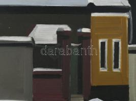 Ircsik József (1932-1986): Tél. Olaj, farost, jelzett. Hátoldalán autográf felirattal. Fakeretben, 4...