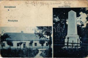 1938 Alsónyárasd, Dolné Topolníky; Községháza, Honvéd síremlék. Fogyasztási szövetkezet kiadása / to...