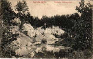 Szováta, Sovata; Lacul Rosu, Salinele / Vöröstó, Sóshegyek. Schuster Emil kiadása / lake, salt rocks (EK)