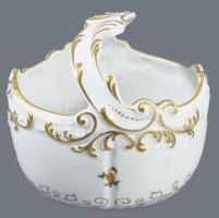 Herendi kosár kínáló, jelzett, 2. oszt, hibátlan, 15x13 cm