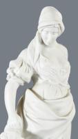 Herendi anya gyermekével szobor, biszkvit porcelán, jelzett, hibátlan, m: 27 cm