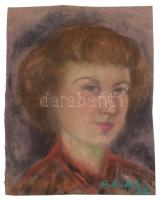 D. Borbély Gizella (1920-1994): Önarckép. Pasztell, papír, jelzett. 34x25,5 cm