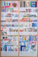 Világösszeállítás részletek sok tengerentúli bélyeggel 135 db hagyományos A/4 10 soros stecklapon (ö...