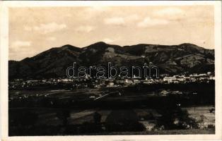 1941 Szilágysomlyó, Simleu Silvaniei; látkép. Máté Jenő felvétele, Lázár kiadása / general view (ragasztónyom / glue marks)