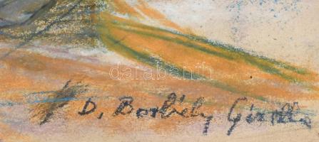 D. Borbély Gizella (1920-1994): Kikötő. Pasztell, papír, jelzett. Sérült. 32x40,5 cm