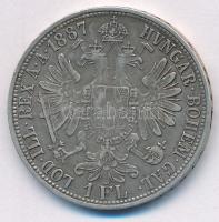 Ausztria 1887. 1Fl Ag "Ferenc József" T:VF patina Austria 1887. 1 Florin Ag "Franz Joseph" C:VF patina Krause KM#2222
