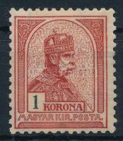 1900 Turul 1K csillag vízjellel, javított gumival (*75.000) repaired gum
