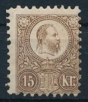 1871 Réznyomat 15kr újragumizott bélyeg / regummed stamp (*165.000)