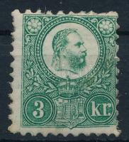 1871 Réznyomat 3kr újragumizott / regummed (*35.000)