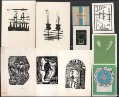 10db klf ex libris és kisgrafika, vegyes technikák és alkotók