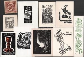 10db klf ex libris és kisgrafika, vegyes technikák és alkotók
