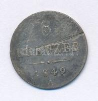Ausztria 1849A 6kr Ag T:F patina, karc Austria 1849A 6 Kreuzer Ag C:F patina, scratch Krause KM#2200