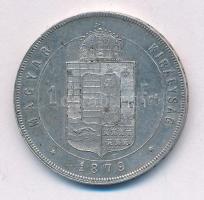 1879KB 1Ft Ag "Ferenc József / Középcímer" T:AU,XF Adamo M15