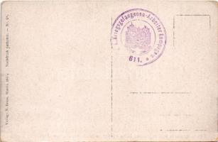 Syanky, Sianky, Sianki; Der Grenzenstein und zerstörtes Haus an der galizisch-ungarischen Grenze. Ve...