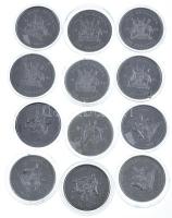 Uganda 2006. 2000Sh Cu-Ni "A labdarúgás halhatatlanjainak csarnoka" tizenkét darab érméje:...