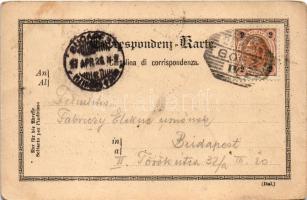 1897 Gorizia, Görz; un saluto da Gorizia. J. Horowitz / view. Art Nouveau, floral (EK)