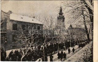 Lviv, Lwów, Lemberg; Na ulicy Kopernika / Kopernikusgasse / street view in winter (EB)